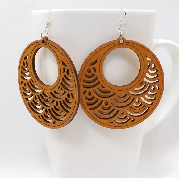 2/$15 “The Lily” Style 🔥 Handmade Wood Earrings - Picture 2 of 4